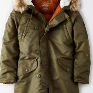 New American eagle green parka winter coat xl